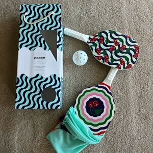 Colorful Anthropologie Pickleball Paddle Set with Ball